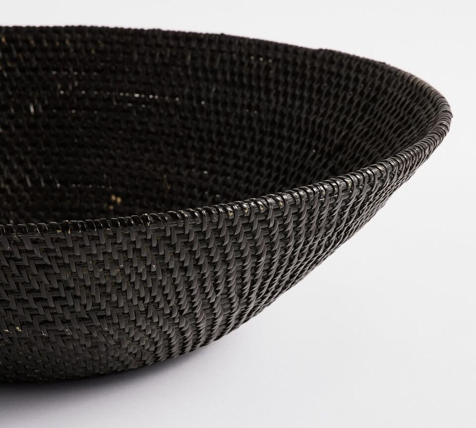 Woven Rattan Vase Collection, Black Pottery Barn Australia